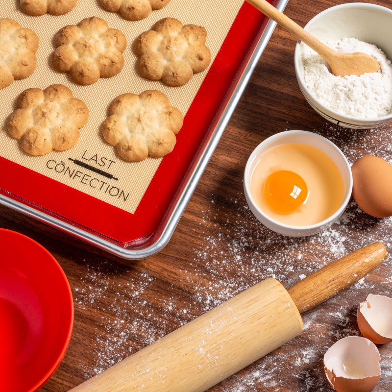 Last Confection Silicone Baking Mat - Set of 2 Non-Stick Half Sheet (11-5/8" x 16-1/2") Professional Food Safe Tray Pan Liners - Image 5